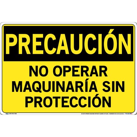 Vestil Vinyl Label Sign, 12-1/2" Height, 18-1/2" Width, Vinyl Label, Rectangle, Spanish SI-C-25-D-LB-011-S